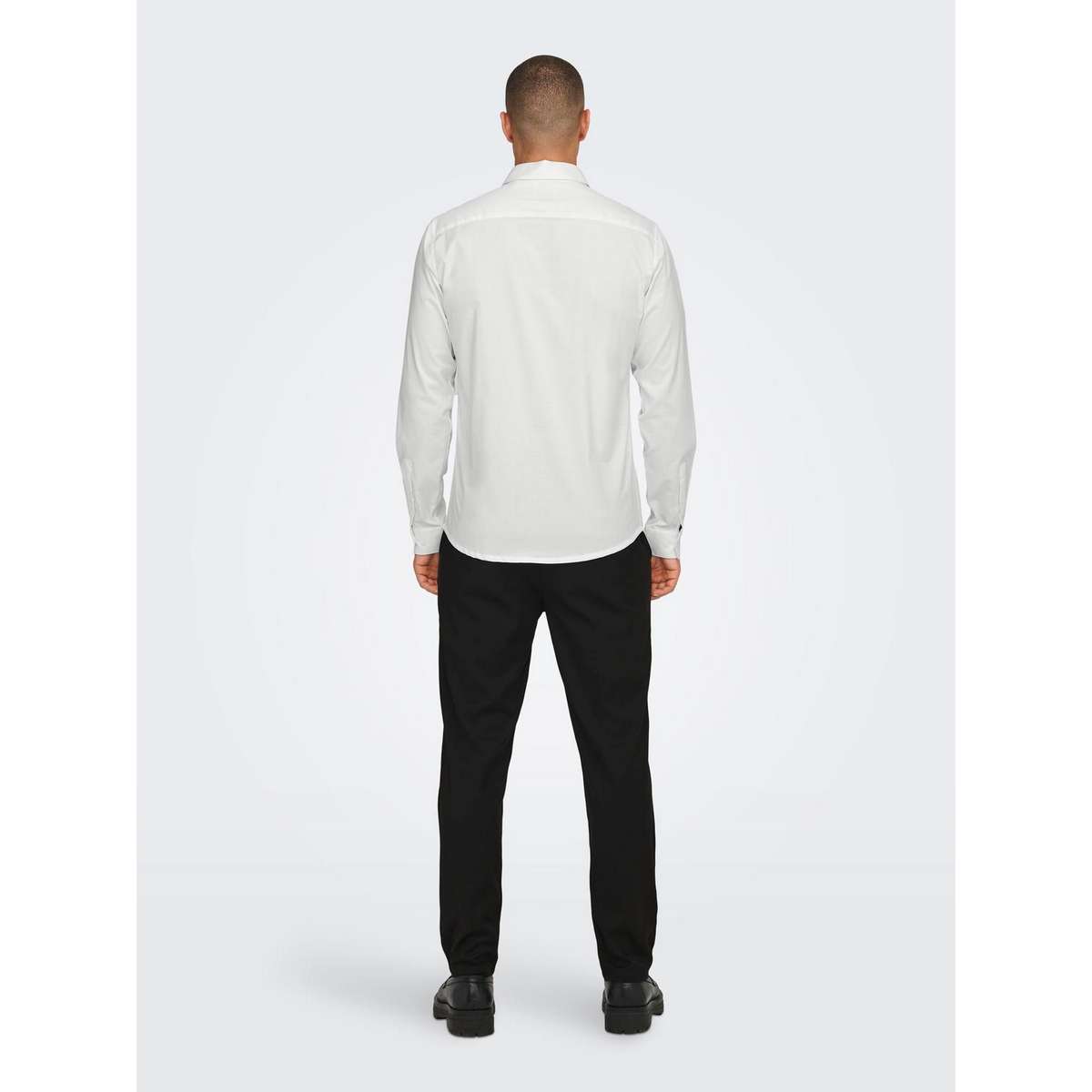 ONLY & SONS MEN΄S JORDAN LIFE COTTON SLIM FIT TWILL LS SHIRT 22029760 WHITE